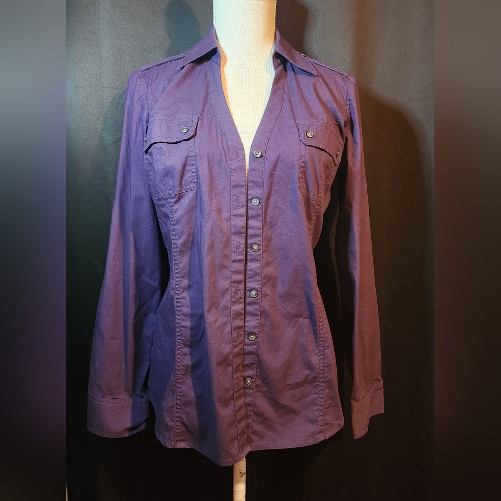 Express Essential Stretch Size Medium Purple Butt… - image 1